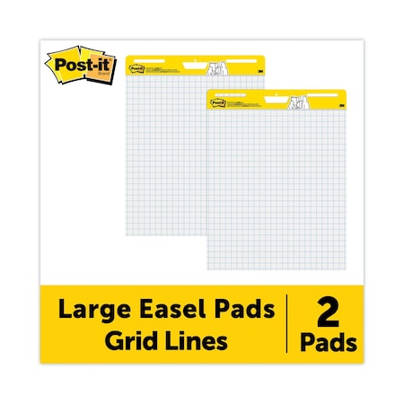 Post-It Pad, Easel, 25"x30", Grid, White, PK2 560